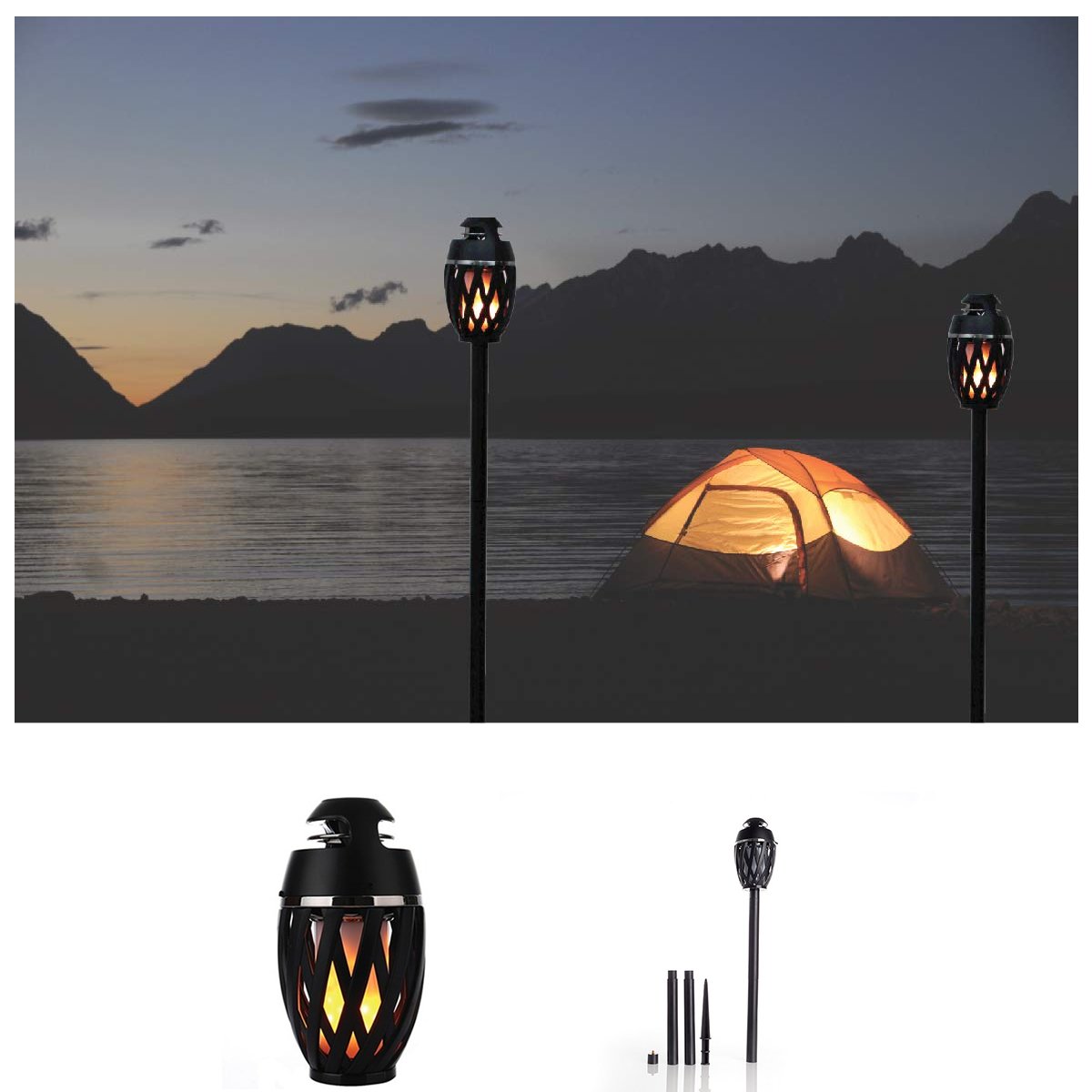 Tiki Dragon Outdoor LED Torch With Bluetooth Speaker